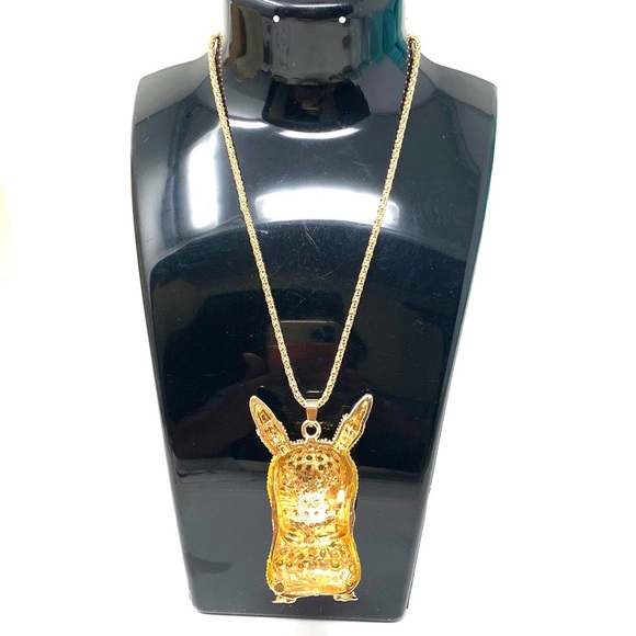 Betsey Johnson Pikachu Cristal Yellow Patent Necklace. - Picture 5 of 8